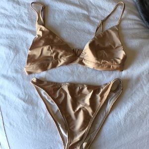 High cut gold bikini